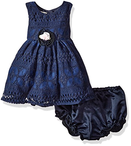 Laura Ashley London Baby Girls' Party Lace Dress, Navy, 0/3 Months