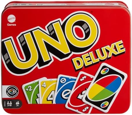 UNO Deluxe, Juego de Cartas, 7+ años, 2-10