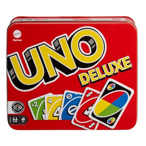 UNO Deluxe, Juego de Cartas, 7+ años, 2-10