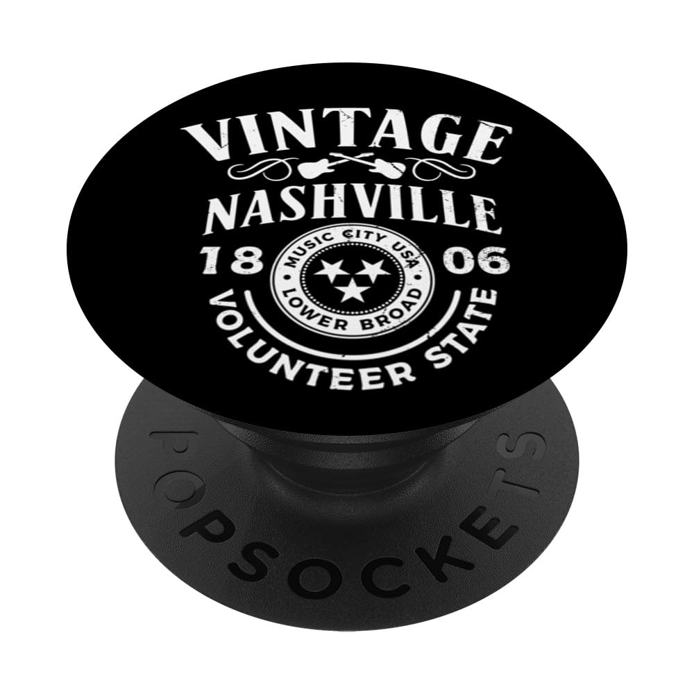 Vintage Nashville Music City Lower Broad Distressed Souvenir PopSockets Swappable PopGrip
