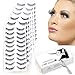 60 Pairs Natural False Eyelashes Pack with Tweezers | Ultra-Thin Lash Band | Reusable Best Strip Fake Lashes Set | Perfect for All Eye Shape by Bella Hair