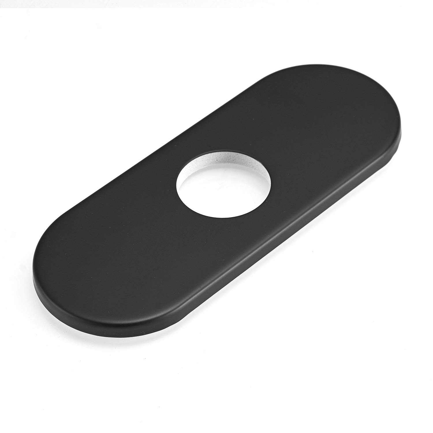 Photo 1 of Greenspring 6 Inch Matte Black Sink Hole Cover, 4" Hole Cover Deck Plate, Round Bathroom Faucet Deck Plate, Faucet Escutcheon for Bathroom or Kitchen Vanity Sink Faucet Stainless Steel