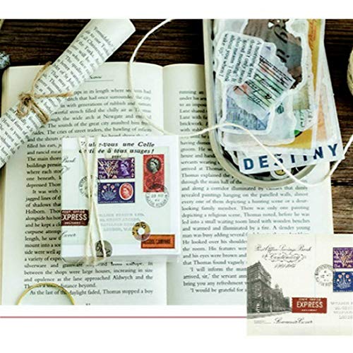 DIY Decorative Sticker, Vintage English Series Stamping Silver Sticker Washi Sticker for Diary Album Notebook Scrapbook Lifelog Cell Phone Notebook Suitcase Cute Stationery Sticker, Pack of 60pc (2#) - Thumbnail 5