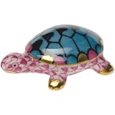 Herend Turtle Tiny Raspberry Fishnet