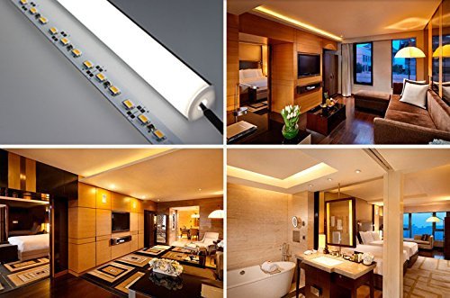 12-Pack 3.3ft/1Meter U Shape LED Aluminum Channel System with Cover,24 End Caps and 24 Mounting Clips,48 Screws for LED Strip Light Installations, Led Lights Diffuser Segments