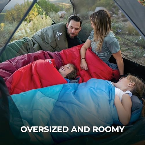 Teton Celsius Regular 0F Degree Sleeping Bag - All-Weather Sleeping Bag for Adults and Kids - Camping Made Easy and Warm. Compression Sack Included