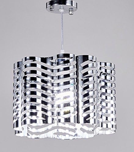Top Lighting 1-Light Chrome Finish Metal Shade Chandelier Hanging Pendant Ceiling Lamp Fixture