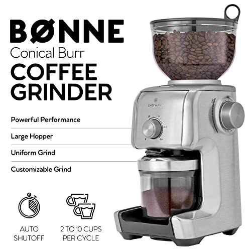 ChefWave Conical Burr Coffee Grinder 16 Grind Settings Electric