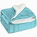 BEDSURE Sherpa Fleece Blanket Twin Size Lt Blue Plush Throw Blanket Fuzzy Soft Blanket Microfiber