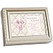 Cottage Garden Beloved Child Champagne Silver Rope Trim Music Box Plays Jesus Loves Me