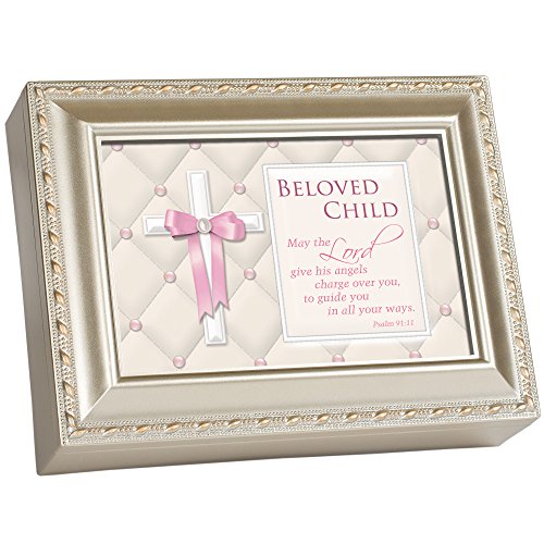 Cottage Garden Beloved Child Religious Silver Music Musical Jewelry Box Plays Jesus Loves Me