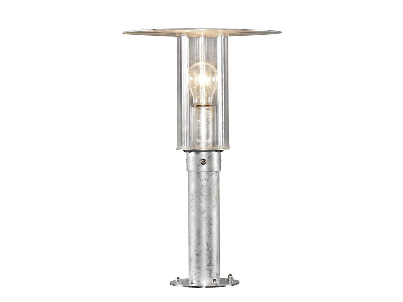 Konstsmide 661-320 Mode Pedestal Light / Polycarbonate Lens / RAW Galvanised Steel