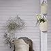 LA JOLIE MUSE Wall Hanging Storage Baskets - Set of 2 Small Cotton Rope Handle Nursery Storage Organizer with Planters