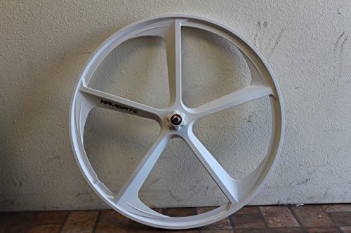 R4 Premium 700c 5-Spoke Mag Rim Single Speed Fixie Bicycle Wheel W/ Sealed Hub, White Front