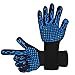 Awekris Oven Gloves Heat Resistant, BBQ Grilling Gloves for Cooking Kitchen Baking Fireplace Grilling WorkPlace Glove (Blue)