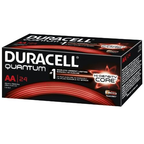 Duracell Quantum QU1500BKD09 Alkaline-Manganese Dioxide AA Battery, 1.5V, -4 to 130 Degrees F (Pack of 24) image