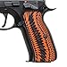 G10 Grips for CZ 75 Full Size, Sunburst Texture, Cool Hand Brand, Orange/Black, H6-J6-34
