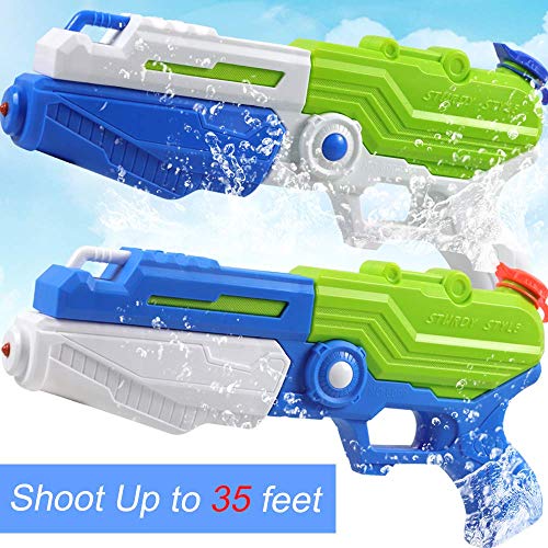 DEKIRU 2 Pack Super Water Guns High Capacity Water Soaker Blaster Squirt Gun, Shoots Up to 35 Feet Game Party Favor Toy for Kids and Adults Swimming Pools Outdoor Beach Water Fighting Toys