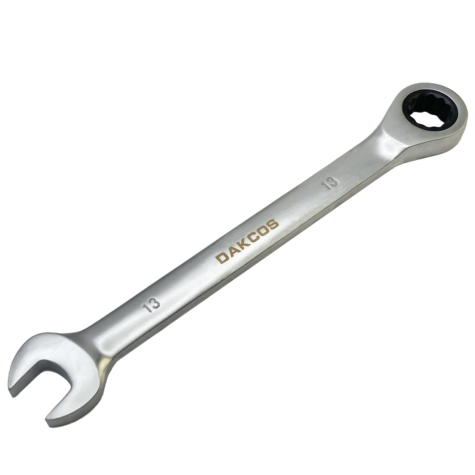 DAKCOS Fixed Head Ratchet Spanner 13mm Ratcheting Combination Wrench Chrome Vanadium Steel — image 1