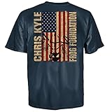 Chris Kyle Frog Foundation USA Flag Adult Harbor Blue T-shirt