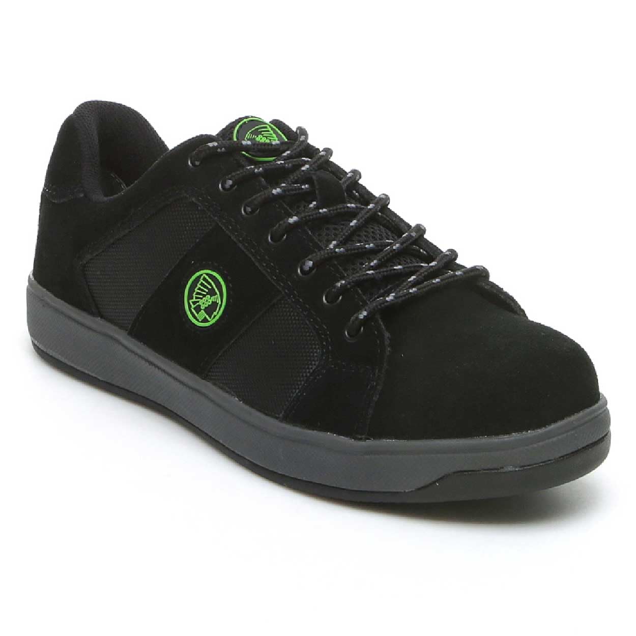 Apache Kick Suede Safety Trainer | Black Size 11 UK | Steel Toe Cap | Midsole Protection | Lightweight Rubber Outsole | Suede Canvas Upper