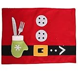 EFINNY Christmas Dinner Table Mats Placemats Napkins Cloth Decor Cover Festival Party Home Decoration