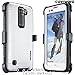 COVRWARE Iron Tank Case Compatible with LG K10 / LG Premier LTE with Built-in [Screen Protector] Heavy Duty Full-Body Rugged Holster Armor [Brushed Metal Texture] Case [Belt Clip][Kickstand], White