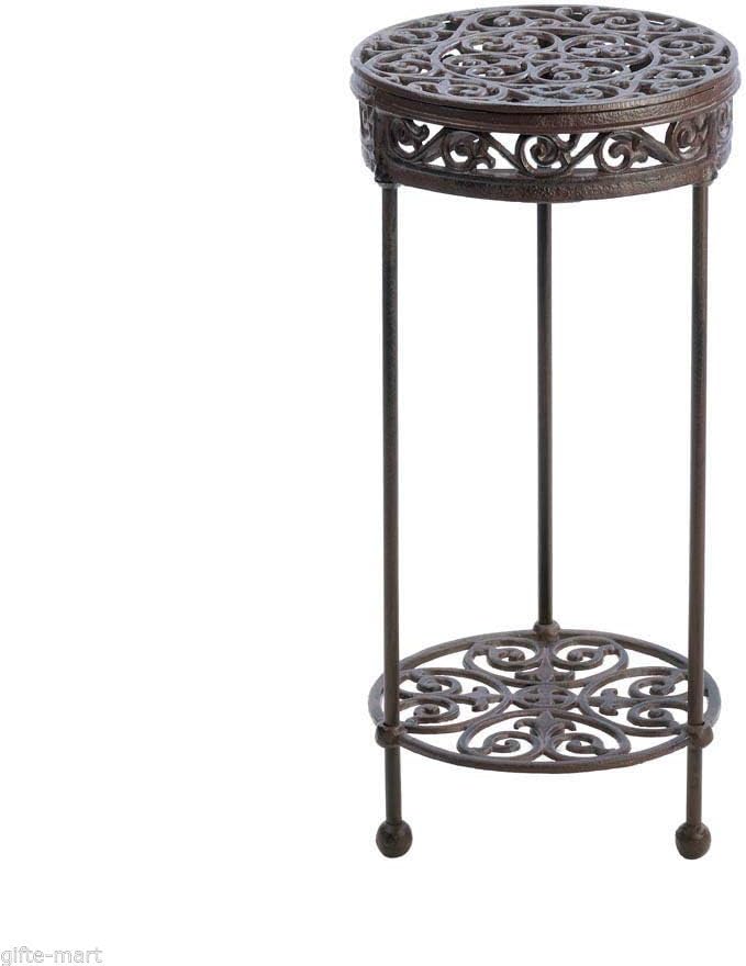 Adumly Distressed Heavy cast Iron Victorian Shabby Flower Plant Pot Stand Outdoor Table
