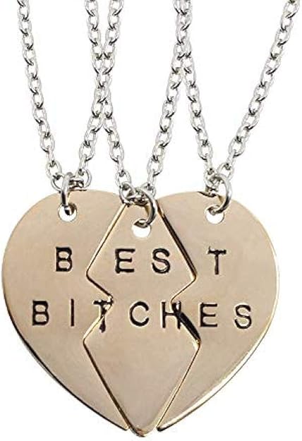 Collar 3 Piezas/Set Corazón Roto Las Mejores Letras De Las Mujeres