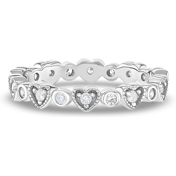 Ciondolo Cuore In Argento 925 Per Neonata – Con Zirconi Rosa – Regalo Nascita