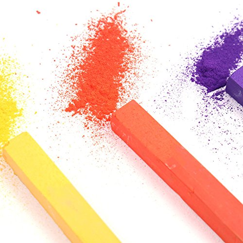 LOONENG Square Soft Chalk Pastels Stick, Brilliant Assorted Colors, 0.4" X 2.4", 12-Count
