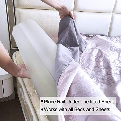 Venhoo Inflatable Kids Bed Rails Bumpers | Safety Bed Guard for Toddler Baby | Waterproof Leak-Proof with Non-Slip Grip, Foot Pump, Great for Home Hotel Travel for All Sizes Beds-2 Pack