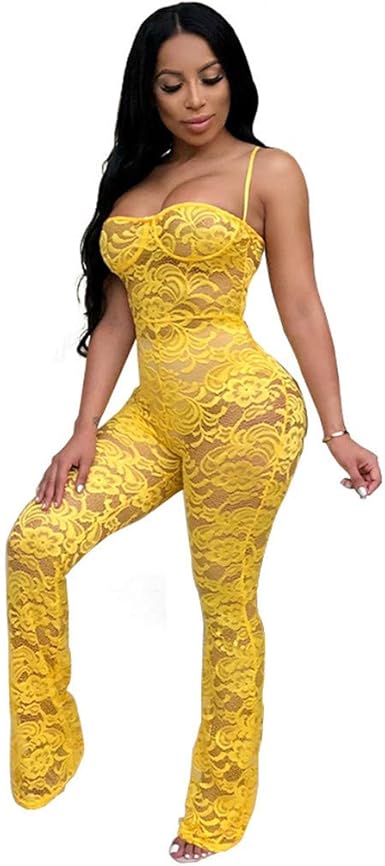 yellow bodycon jumpsuit