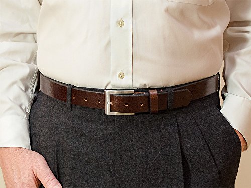 Nickel Free Silver Square Titanium Belt 44 Inches Brown