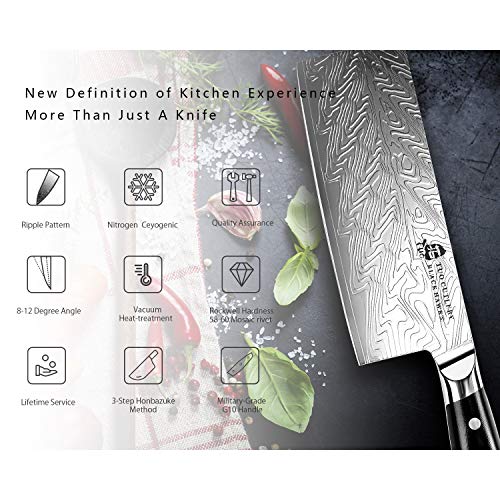 TUO Vegetable Meat Cleaver Knife Chinese Chef’s Knife 7inch High Carbon Stainless Steel