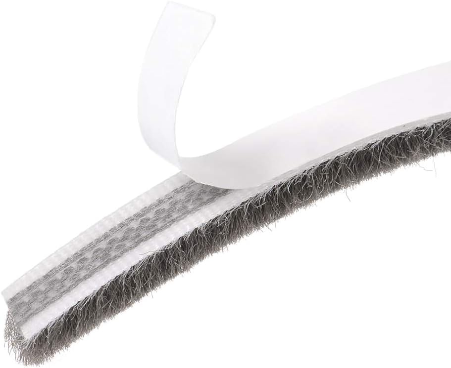 MACHSWON Brush Weather Stripping, 5M / 16.4Ft, Card-Slot Seal Strip Pile Weatherstrip Door Sweep Brush for Door Window Wardrobe (9 x 5mm, Grey)