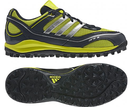 ADIDAS SRS3 Synthetic Unisex Hockey Shoes, Black/Lime, US11.5
