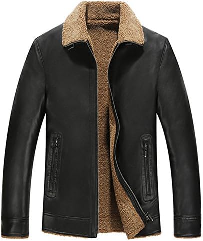 Musamk Dashing 2016 new winter clothes thick sheepskin cashmere coat warm jacket leather jacket teen Casaco Masculino BlackXXXL High Grade