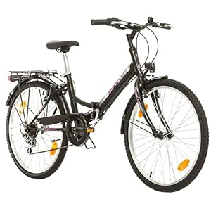 Multibrand Distribution Probike Folding City 24 inch vouwfiets 6 versnellingen voor dames, meisjes geschikt van 135-155…