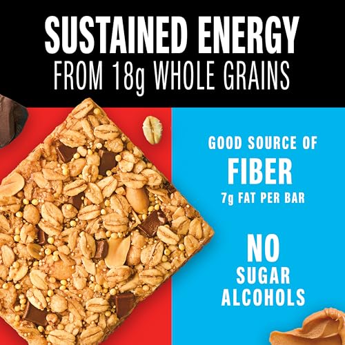 KIND HEALTHY GRAINS ENERGY BARS, PEANUT BUTTER DARK CHOCOLATE, 18G WHOLE GRAINS, MADE WITH SUPER GRAINS, GLUTEN FREE SNACKS, 5 CT, 7.1OZ