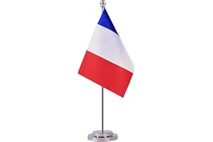 Krmkot France French Desk Flag Table Flag, Small Mini France French Desktop Flag,Miniature International World Country Flags,Festival Events Celebration,Office decoration(France)