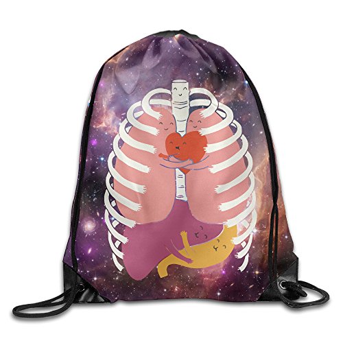 Unisex Organs Together Drawstring Bag Drawstring Backpack Sport Bag Gym Bag 100% Polyester Material Travel Bag For Men Women
