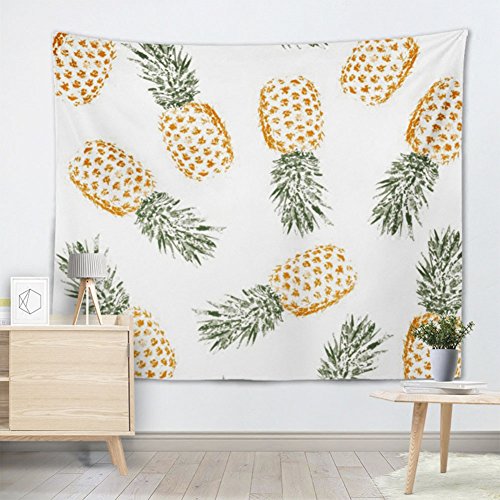 BleuMoo 1PC Cactus Leaves Tapestry Wall Hanging Bohemian Bedspread Throw Home Decor Mat (Pineapple) - Thumbnail 2