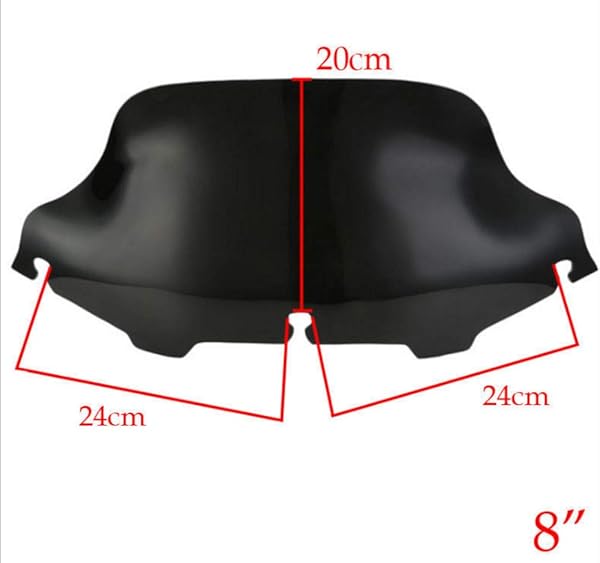 MOTORCYCLE 8″ BLACK WINDSHIELD FAIRING WINDSCREEN FOR HARLEY ELECTRA STREET GLIDE FLHX TOURING 1996-2013