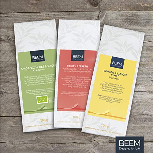 BEEM FEEL GOOD TEA SELECTION (Ginger & Lemon Twist, Frutiy Refresh, Organic Herbs & Spices) - 3 x 100 g | Probier-Set… – Bild 7