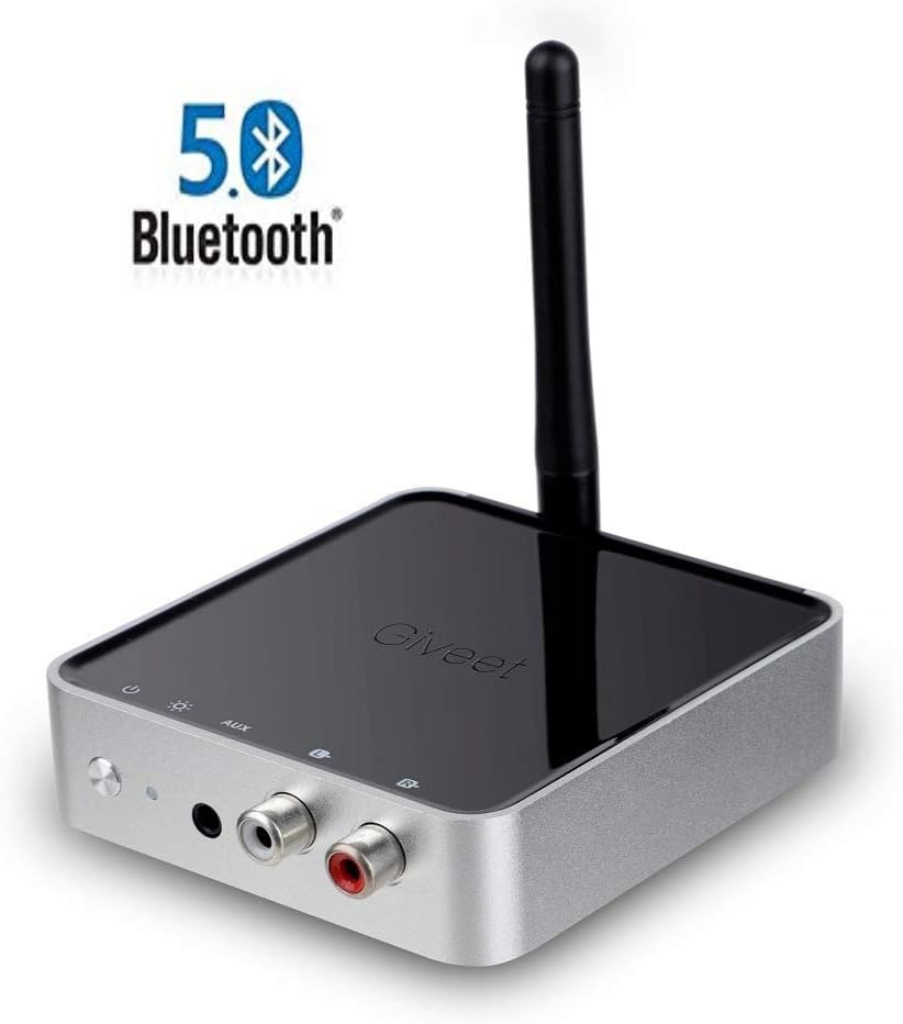 Giveet Long Range 164ft Bluetooth Latest V5.0 Transmitter Receiver for TV PC Home Stereo, aptX HD & Low Latency Wireless Bluetooth Audio Adapter with 3.5mm RCA Aux Digital Optical, Pair 2 Headphones