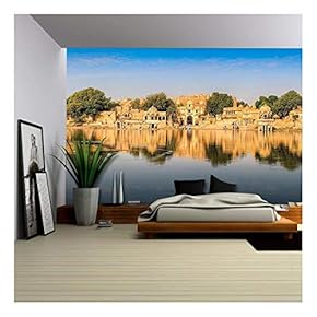 Wall26 -Gadi Sagar Lake in North India - Canvas Art Wall Decor - 66"x96"