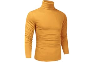 Men Slim Fit Lightweight Long Sleeve Pullover Top Turtleneck T-Shirt
