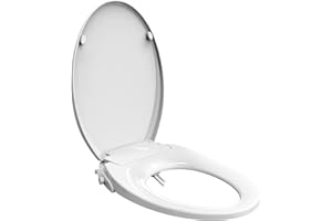 RELYBLO Bidet Seat, Non-Electric Bidet Toilet Seat Swash seat with Adjustable Ambient Water and Dual Nozzle System for Bathroom Airbnb, Easy Installation, Fit for Elongated Toilet, White Bidet Attachment