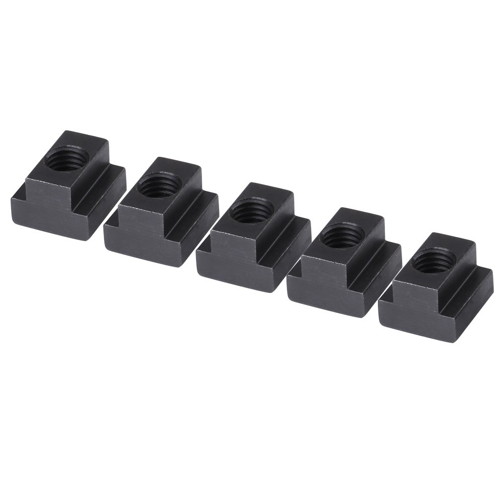 TOPINCN T Slot Nuts 5Pcs/Set M12 Threads Black Oxide Finish T Slot Nuts Fit Into T-Slots In Machine Tool Tables Woodworking